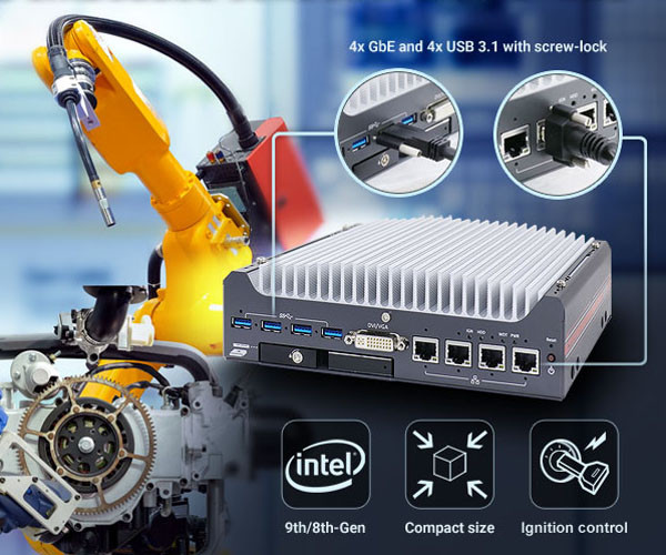 Nuvo-7531 : PC robuste sans ventilateur compact Intel® Core™ 9è/ 8è génération.