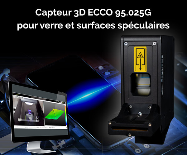 Capteur laser 3D pour l'inspection du verre